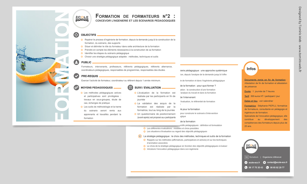 Catalogue formations Ecole Eco Services