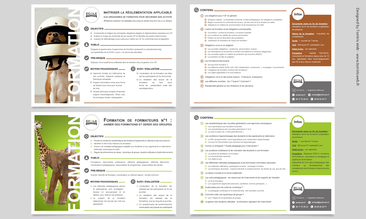 Catalogue formations Ecole Eco Services
