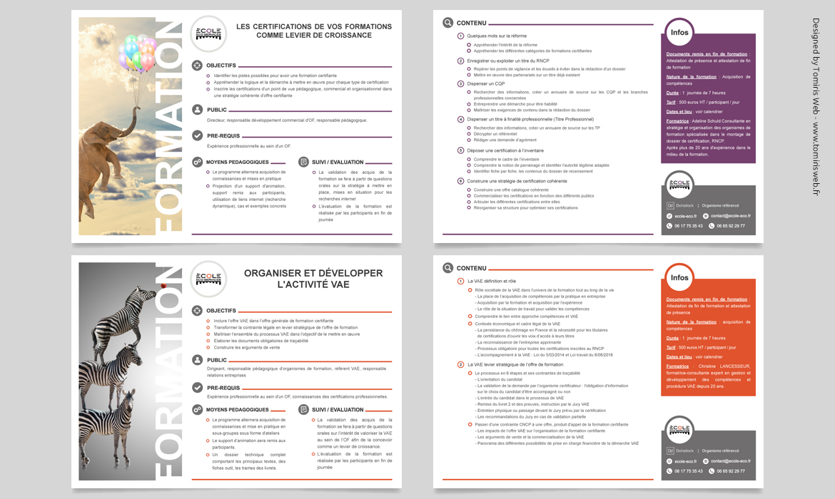 Catalogue formations Ecole Eco Services