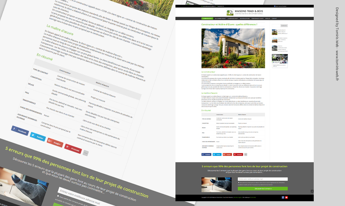 Site internet WordPress Maisons Tradi & Bois